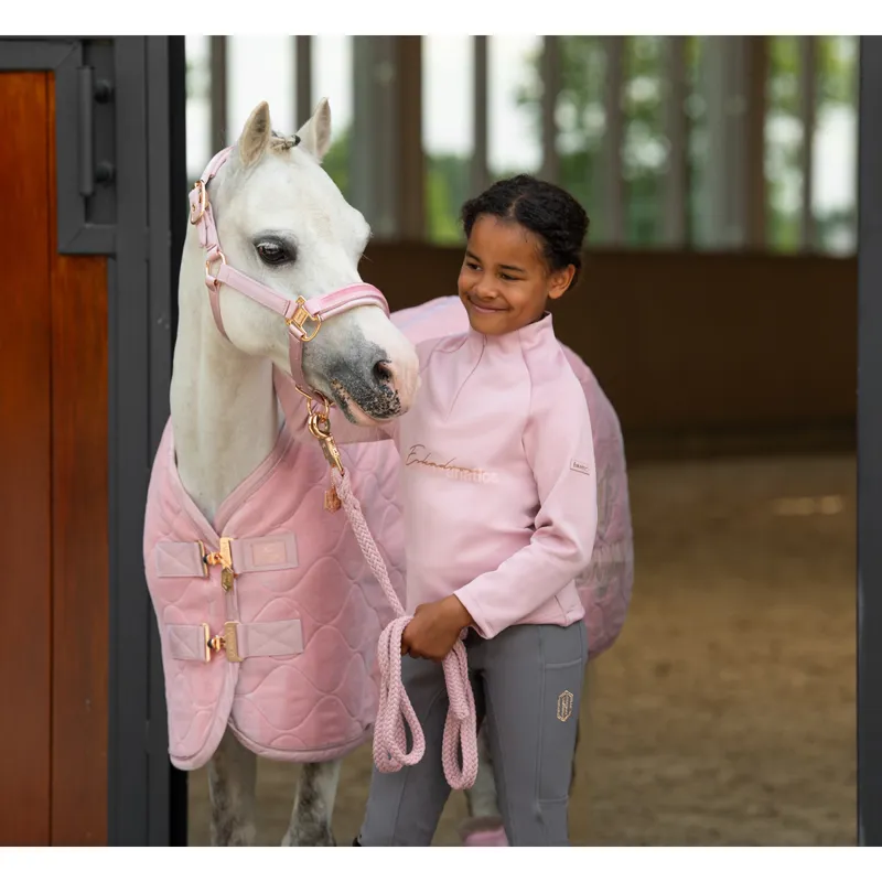 Eskadron Satin Jewel Double Pin Headcollar Heritage AW23 - Pearl Rose-1